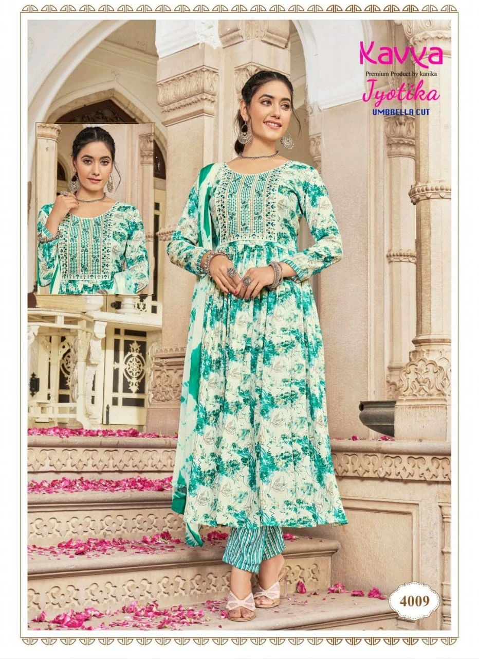 Kavya Jyotika Vol 4 Capsule Foil Print Wholesale Readymade Salwar Suit Catalog — Wholesale Salwar Suits, Kavya wholesale from Surat - Gallery Image 7